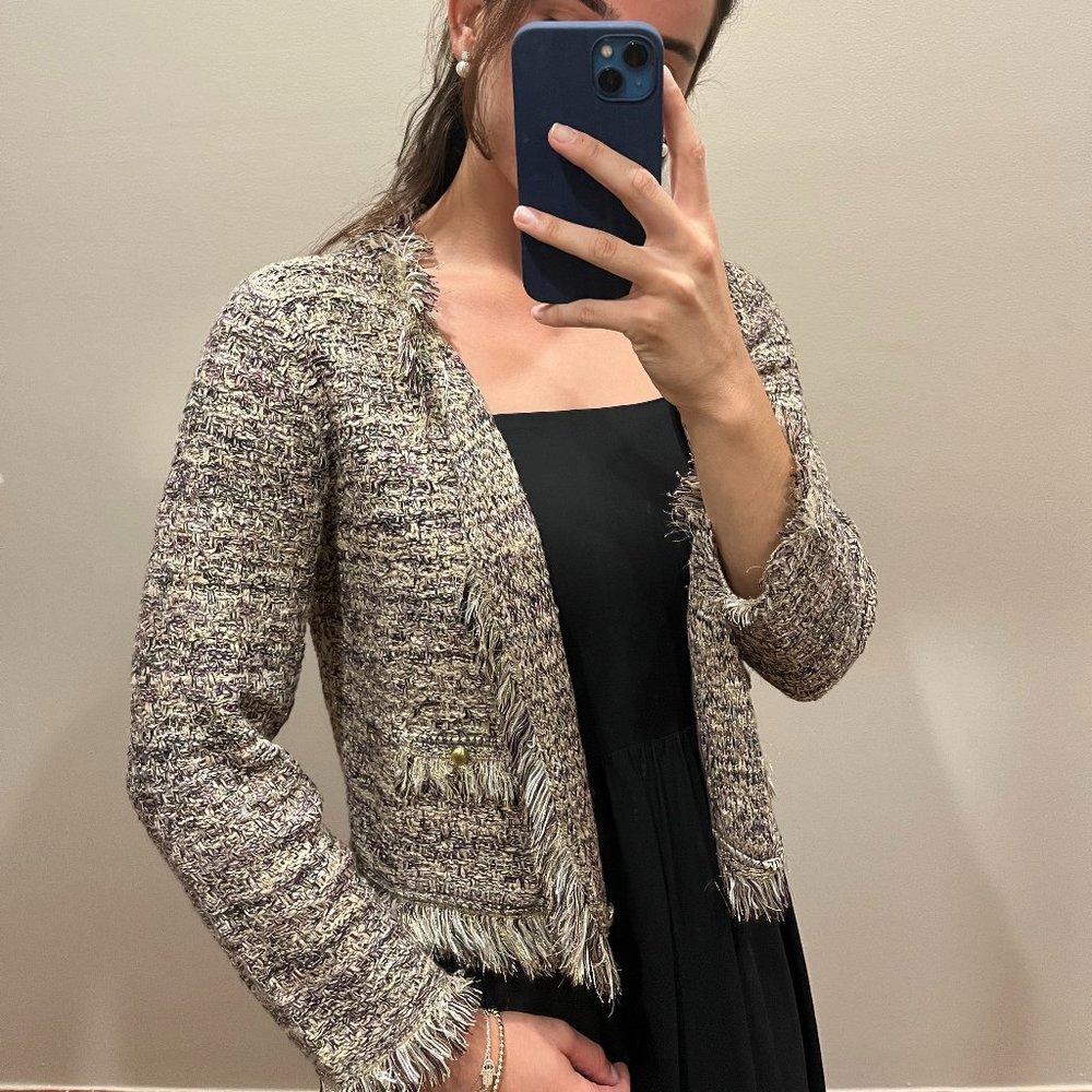 Cache Metallic Tweed Jacket Size L